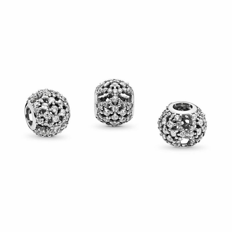 Pandora Snow Flurry Charm Ireland - Sterling Silver/Cubic Zirconia - 659830FBH